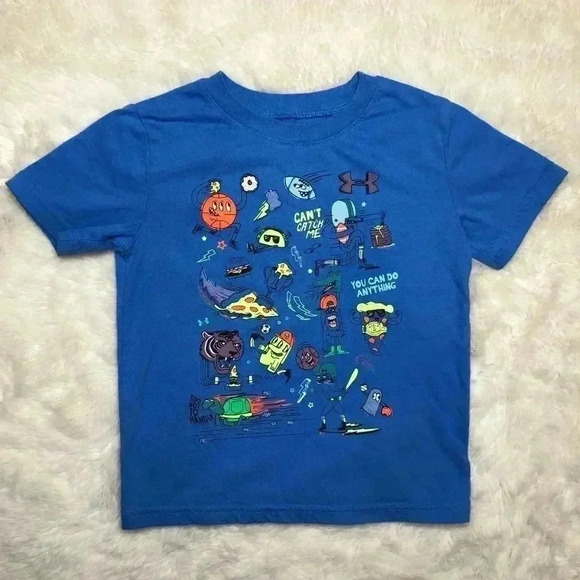Under Armour T-Shirt Blue  With Characters Size 4T - Picture 1 of 16